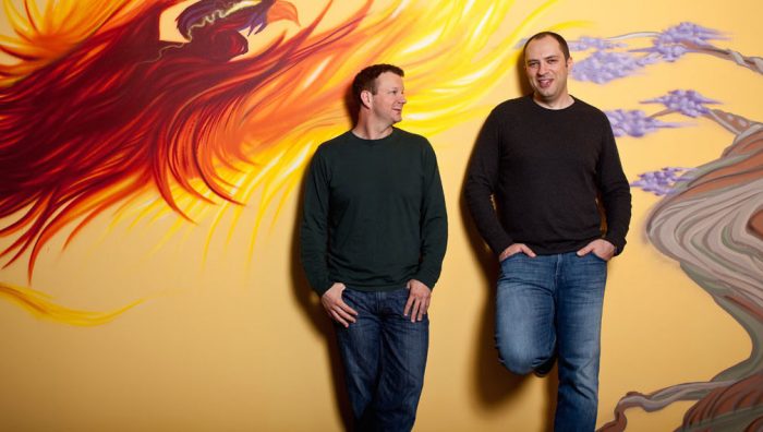 Foto dos fundadores do WhatsApp (Acton e Jan Koum)