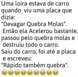 A loira e o quebra molas