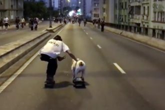 Videos: Andando de skate com o cão